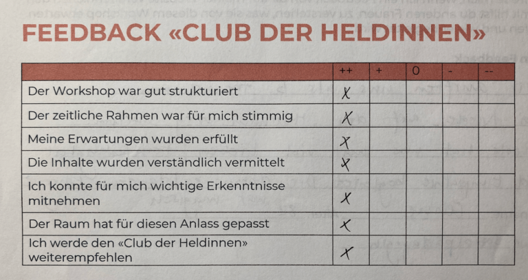 Feedback Club der Heldinnen